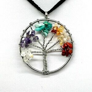 303. Tree of Life Necklace on Black Suede Cord